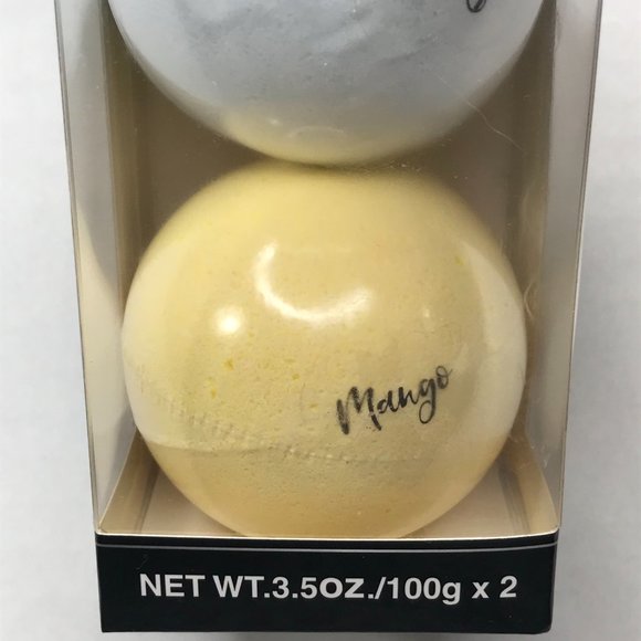 Box of 2 Bath Bomb Fizes Ocean and Mango New - Picture 3 of 4